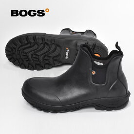 《限定クーポン配布》BOGS ボグス ブーツ SAUVIE SLIP ON BOOT 72208 メンズ ハイカット 防水 防滑 ワークブーツ ウォータープルーフ シューズ ブランド カジュアル ラバー 黒 ブラック 履きやすい クッション