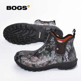 《今だけ！全品ポイントアップ中》BOGS ボグス レインブーツ モッシーオーク ソービーキャンプ SAUVIE CAMP 72487 メンズ ショート ローカット おしゃれ 雨靴 長靴 防水 防滑 ブーツ ボタニカル柄 アウトドア フェス 黒