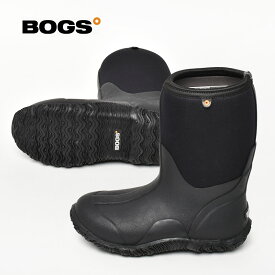 《今だけ！全品ポイントアップ中》レインブーツ レディース ロング 高機能 シンプル ボグス BOGS クラシック ミッド シューズ 長靴 カジュアル シンプル 靴 ウォータープルーフ 防水 雨 ブラック 黒 61152 CLASSIC MID