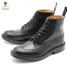 トリッカーズ ブーツ TRICKERS ストウ BROGUE BOOTS STOW メンズ ダイナイトソール ブラックカーフ TRICKER’S M5634 9 カントリーコレクション 革靴 レザー 紳士靴 黒 イギリス ブランド