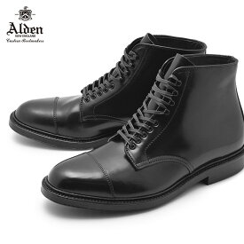 《20日限定！エントリー＆複数買いでポイント最大20倍》オールデン ALDEN ストレートチップ ブーツ 紳士靴 ブラック STRAIGHT CHIP BOOT M8805HY 黒 ビジネス シューズ ドレス 革靴 レザー トラディショナル フォーマル 馬革 高級 ブランド 人気