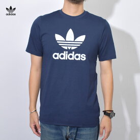 《今だけ！店内全品ポイントUP》【ゆうパケット配送】 アディダス オリジナルス Tシャツ メンズ 半袖 ADIDAS ORIGINALS トレフォイル ショートスリーブティー ウェア ウエア トップス ブランド おしゃれ カジュアル シンプル 大人 上品 ネイビー ブルー IC3071