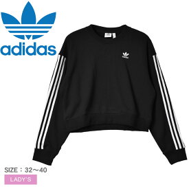 《限定クーポン配布》アディダス オリジナルス スウェット レディース ADIDAS ORIGINALS アディカラー クラシック スウェット トップス カジュアル スポーツ スエット トレーナー プルオーバー 普段着 ウェア 長袖 運動 シンプル 定番 人気 ブラック 黒 HC2064