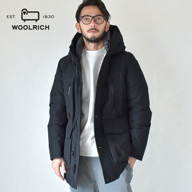 《今だけ！全品ポイントアップ中》ウールリッチ ジャケット メンズ WOOLRICH ラマー アークティック パーカ トップス アウター 上着 ジャケット フード ジップアップ ダブルジップ ボタン 面ファスナー ロゴ カジュアル シンプル 撥水 はっ水 防風 無地 ブラック 黒