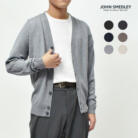 ジョンスメドレー カーディガン メンズ JOHN SMEDLEY BURLEY ウェア ウエア トップス 長袖 上着 羽織り Vネック ブランド 無地 カジュアル シンプル クラシック 人気 定番 おしゃれ ギフト プレゼント ベージュ ブラウン 茶 グレー