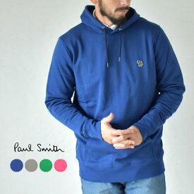 《20日限定！複数買いで最大P20倍》ポールスミス 長袖パーカー メンズ PAUL SMITH プルオーバーパーカー ウエア トップス パーカ フーディー プルオーバー ブランド カジュアル シンプル ワンポイント カンガルーポケット 無地 おしゃれ 人気 ジブラ ゼブラ しまうま ピンク