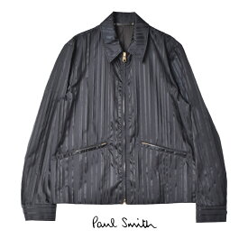 ＼5/25限定！最大全額Pバック★要エントリー／ポール スミス ジャケット メンズ PAUL SMITH シャドウ ストライプ ジャケット ウエア トップス 長袖 ブランド カジュアル シンプル ジッパー ストライプ シャドウストライプ おしゃれ 人気 ブラック 黒 M1R-388Y-L02063 Shadow