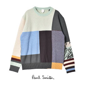 《今だけ！店内全品ポイントUP》ポール スミス 長袖ニット メンズ PAUL SMITH COLOR SWEATER ウエア トップス ニット セーター クルーネック ブランド カジュアル おしゃれ 人気 ストレッチ 中厚手 リブ編み 起毛感 保温性 マルチカラー M1R-273Y-L02085