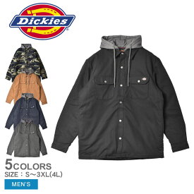 《今だけ！全品ポイントアップ中》ディッキーズ ジャケット メンズ DICKIES DUCK SHIRT HOOD W HYSHIELD アウター フード 長袖 はっ水 撥水 キルティング 防寒 キルト スウェット スエット 切替 重ね着風 カジュアル シンプル ストリート 人気 おしゃれ カモ柄