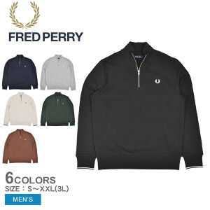 �t���b�h�y���[ �X�E�F�b�g �����Y FRED PERRY Half Zip Sweatshirt �E�G�A �g�b�v�X �X�G�b�g �n�[�t�W�b�v �W�b�v �N���[�l�b�N �V���v�� �J�W���A�� ���� ������� �x�[�V�b�N �^�E�����[�X �O���[
