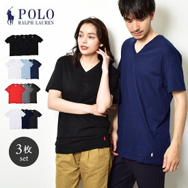 《今だけ！全品ポイントアップ中》ポロ ラルフローレン Tシャツ インナーセット メンズ レディース POLO RALPH LAUREN クラシックフィット VネックTシャツ 半袖 人気 シンプル カジュアル トップス ビッグポニー 刺繍 ブラック 黒 ホワイト 白 RCVNP3 服