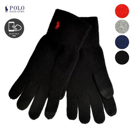 【ネコポス配送】ポロ ラルフローレン 手袋 メンズ レディース POLO RALPH LAUREN リサイクルド タッチ ブランド グローブ スマホ対応 タッチパネル スマートフォン ギフト 贈り物 プレゼント 小物 通勤 通学 シンプル 防寒 ブラック 黒