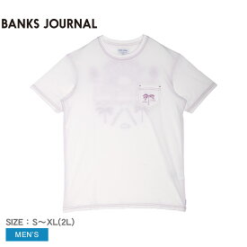 《今だけ！店内全品ポイントUP》【ゆうパケット配送】 バンクス ジャーナル Tシャツ メンズ BANKS JOURNAL Tシャツ サーフ トップス 半袖 ワンポイント クルーネック プリント おしゃれ ブランド ウェア 人気 ゆったり カットソー ホワイト 白 WTS0851 UTOPIA STANDARD TEE