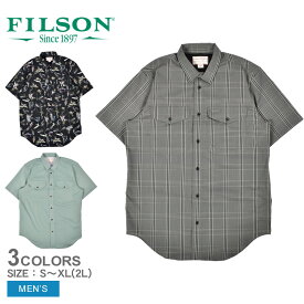 《今だけ！全品ポイントアップ中》フィルソン 半袖シャツ メンズ FILSON TWIN LAKES SHORT SLEEVE SPORT SHIRT ブランド トップス クラシカル 半袖 シンプル カジュアル チェック チェック柄 柄シャツ ポケット おしゃれ ギフト プレゼント 総柄 さかな 魚 クラシカル