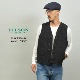 フィルソン ベスト メンズ FILSON マッキノー ウールベスト ポケット 大人 上質 上品 ボタン シンプル ブランド ウェア カジュアル ビジネス トップス アウター 上着 暖かい 秋 冬 クラシック ブラック 黒 20238728 MACKINAW WOOL VEST