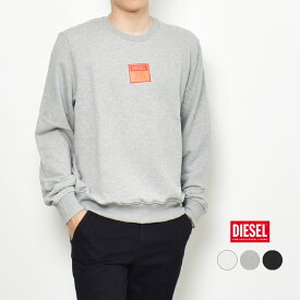 《今だけ！全品ポイントアップ中》ディーゼル スウェットシャツ メンズ DIESEL S-GINN CREW E2 SWEAT SHIRT トップス ブランド スエット プルオーバー 長袖 裏毛 裏パイル おしゃれ クルーネック カジュアル ロゴ ウェア ウエア ホワイト 白 ブラック 黒 キナリ 生成り