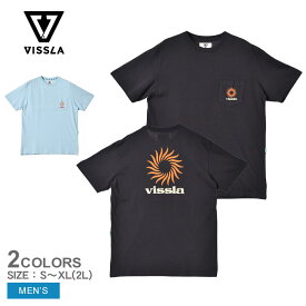 《今だけ！店内全品ポイントUP》【ゆうパケット配送】 ヴィスラ 半袖 Tシャツ メンズ VISSLA ピン ホイール ショートスリーブ ポケットTシャツ トップス カットソー ブランド カジュアル サーフ サーファー おしゃれ ブラック 黒 ブルー 青 M482WPIN PIN WHEEL SS PKT TEE