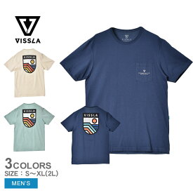 《今だけ！店内全品ポイントUP》ヴィスラ Tシャツ メンズ VISSLA エレベーション オーガニックポケットティー トップス カットソー ブランド 半袖 カジュアル サーフ サーファー グラフィック ポケット おしゃれ プリント ロゴ ネイビー 紺 ベージュ ブルー