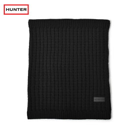 《今だけ！全品ポイントアップ中》ハンター ネックウォーマー レディース HUNTER ワッフル ネックウォーマー 防寒 マフラー ブランド ロゴ シンプル カジュアル アウトドア 防風 ニット ブラック 黒 HR10008 WAFFLE CUFF BEANIE