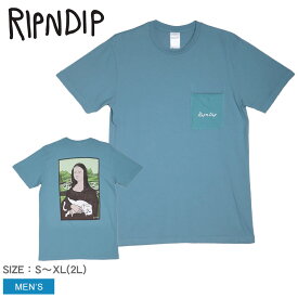 《今だけ！全品ポイントアップ中》【ゆうパケット配送】リップンディップ メンズ RIPNDIP NERMA LISA POCKET TEE ウエア トップス クルーネック ブランド 胸ポケット ストリート カジュアル スケボー スポーツ スケート ロゴ アウトドア 半袖 おしゃれ ブルー 青 RND9967