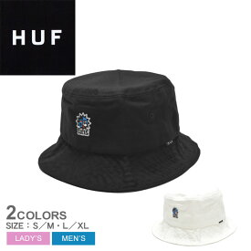 《今だけ！全品ポイントアップ中》【ゆうパケット配送】 ハフ 帽子 メンズ レディース HUF SEEING SUN BUCKET HAT ストリート スケボー スケートボード スケート カジュアル シンプル アウトドア レジャー おしゃれ 男女兼用 刺しゅう 刺繍 ワンポイント スポーティ フェス