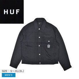 《今だけ！全品ポイントアップ中》ハフ ジャケット メンズ HUF BENNINGTON TRUCKER JACKET ウェア トップス 長袖 上着 ロングスリーブ アウトドア ストリート スケーター スケボー ポケット カジュアル アウター 羽織 ロゴ ワンポイント ネイビー 紺 JK00399