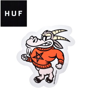 《10%処分クーポン》ステッカー 【ネコポス配送】ハフ HUF GOAT STICKER シール スーツケース パソコン PC ロゴ カスタム スケボー スケートボード スポーツ ストリート おしゃれ 雑貨 オレンジ AC0