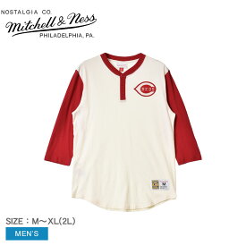 《今だけ！全品ポイントUP》ミッチェルアンドネス ヘンリーシャツ メンズ MITCHELL ＆ NESS シンシナティ・レッズ MLB アイコン ヘンリーシャツ Henley ヘンリー MLB Cincinnati Reds シンシナティ・レッズ 七分袖 野球 プルオーバー シャツ メジャーリーグ