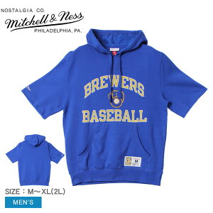 �~�b�`�F���A���h�l�X �p�[�J�[ ���� �X�E�F�b�g �����Y Mitchell & Ness MLB �~���E�H�[�L�[�E�u�����[�Y �V���[�g �X���[�u �t���[�X �t�[�h �g�b�v�X �싅�`�[�� �X�G�b�g �J�W���A�� ���S �X