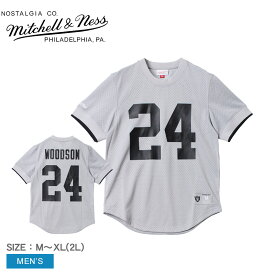 《今だけ！全品ポイントアップ中》ミッチェルアンドネス ゲームシャツ メンズ MITCHELL ＆ NESS メッシュ クルーネック ロサンゼルス・レイダース チャールズ・ウッドソン ゲームシャツ NFL Los Angeles Raiders ロサンゼルス・レイダース Charles Woodson