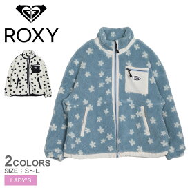 《今だけ！全品ポイントアップ中》ロキシー ボアジャケット レディース ROXY CREIL BOA ZIP アウター ジャケット ボア もこもこ 花柄 防寒 上着 羽織 長袖 ウェア かわいい サーフ キャンプ アウトドア レジャー ロゴ ポケット おしゃれ ホワイト 白 アイボリー