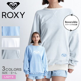 《今だけ！全品ポイントアップ中》ロキシー スウェット レディース ROXY PLANET RING PULLOVER ウエア スエット スウェット 2way リバーシブル 長袖 トップス 裏毛 クルーネック カンガルーポケット プリント カジュアル スポーティ シンプル サーフ ビーチ おしゃれ