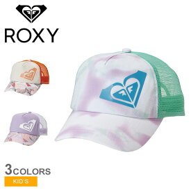 《今だけ！全品ポイントアップ中》ロキシー 帽子 キッズ ジュニア 子供 ROXY MINI GOODY メッシュ キャップ キャップ ブランド おしゃれ ロゴ カジュアル スポーティ シンプル サーフ ビーチ サーフィン ワンポイント グリーン 緑 オレンジ ホワイト 白 パープル 紫