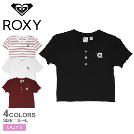 《今だけ！全品ポイントアップ中》【ゆうパケット配送】 ロキシー 半袖Tシャツ レディース ROXY MY WAY HOME ヘンリーネックトップス トップス 半袖 Tシャツ カジュアル サーフ ヘンリーネック ボーダー ホワイト 白 レッド 赤 ブラック 黒 RST232031 MOONLIGHT