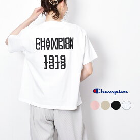 《20日限定！複数買いで最大P20倍》チャンピオン 半袖Tシャツ レディース CHAMPION ウィメンズ ショートスリーブポケットTシャツ ウエア トップス クルーネック ブランド シンプル カジュアル アメカジ ワンポイント プリント ポケット ロゴ 半袖 ベージュ ピンク ブラック