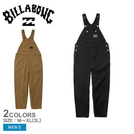 《今だけ！全品ポイントアップ中》ビラボン ボトムス メンズ BILLABONG 【A/Div.】 ADIV WORK OVERALL ロングパンツ ロング丈 オーバーオール ワイド ストリート サーフ シンプル ロゴ カジュアル ブランド アウトドア キャンプ ブラック 黒 ブラウン BC012707