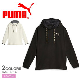 《20日限定！エントリー＆複数買いで最大P20倍》プーマ パーカー レディース PUMA LOGO LOVE フーディー ウェア ウエア トップス ブランド シンプル スポーツ ジム 運動 おしゃれ 部屋着 ルームウェア トレーニング ランニング ジョギング ブラック 黒 ホワイト 白 524598