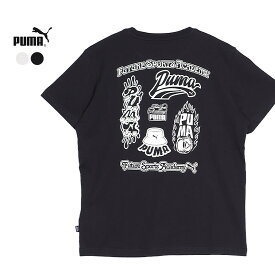 《今だけ！店内全品ポイントUP》【ゆうパケット配送】 プーマ 半袖Tシャツ キッズ PUMA ESS＋ MID 90s グラフィック Tシャツ トップス 半袖 ウエア プリント バックプリント ロゴ ベーシック 定番 シンプル スポーティ ブランド カジュアル スポーツ 運動 部屋着