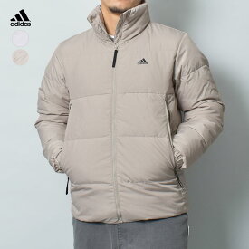 《20日限定！エントリー＆複数買いでポイント最大20倍》アディダス ダウンジャケット メンズ ADIDAS ダウンジャケット トップス アウター ダウン ジャケット ジップアップ カジュアル シンプル ロゴ 通勤 通学 軽量 伸縮性 ホワイト 白 ベージュ KOU14