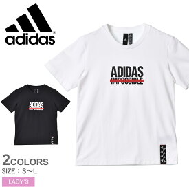 《全品ポイントアップ中》【ゆうパケット配送】 アディダス 半袖Tシャツ レディース ADIDAS FI BRANDING Tシャツ トップス ブランド スポーツ 運動 トレーニング 半袖 カジュアル シンプル ストリート リラックス プリント デイリー ブラック 黒 ホワイト 白 U7433