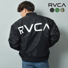 《今だけ！全品ポイントアップ中》ルーカ ジャケット メンズ RVCA BACK RVCA MA-1 ジャケット ウエア アウター 上着 羽織 防寒 ロゴ リバーシブル 2WAY シンプル スポーティ ブランド カジュアル ストリート 長袖 サーフ スケーター ブラック 黒 オレンジ