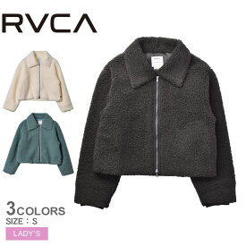 《今だけ！全品ポイントアップ中》ルーカ ジャケット レディース RVCA ペトログリフ ショート ジャケット トップス アウター シンプル スポーティ ブランド カジュアル ストリート 長袖 ボア 防寒 刺しゅう サーフ ブラック 黒 グリーン 緑 ホワイト 白 オフホワイト