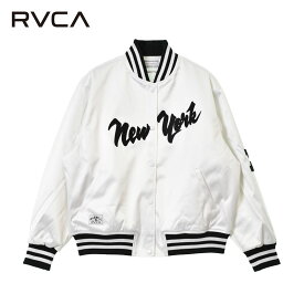 《今だけ！全品ポイントアップ中》ルーカ ジャケット レディース RVCA ストッパージャケット ウエア アウター スタジャン 上着 羽織 防寒 ロゴ ブランド シンプル スポーティ ブランド カジュアル ストリート 長袖 サーフ スケーター ホワイト 白 ブラック 黒 BC044762