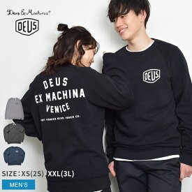 《今だけ！店内全品ポイントUP》デウス エクス マキナ スウェット DEUS EX MACHINA メンズ 裏起毛 トレーナー ベニス LA アドレス クルー VENICE LA ADDRESS CREW T-DMW48259D カジュアル 服 秋 冬 春 ストリート 長袖 トップス ロゴ シンプル あったか バレンタイン