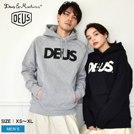 ＼5/25限定！最大全額Pバック／デウス エクス マキナ フーディ メンズ DEUS EX MACHINA ALL CAPS HOODY ブランド トップス パーカー スウェット 長袖 ウェア スポーティ ロゴ シンプル カジュアル ストリート おしゃれ 裏地 裏起毛 プルオーバーパーカー ブラック 黒