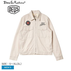 《スーパーSALEで使える限定クーポン配布》デウス エクス マキナ ジャケット メンズ DEUS EX MACHINA PLEASURES WORK JACKET 上着 羽織 長袖 刺繍 ロゴ おしゃれ 定番 ストリート カジュアル ブランド シンプル アウトドア レジャー キャンプ ベージュ DMP236706