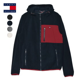 《4日から使えるクーポン配布》トミーヒルフィガー フリース メンズ TOMMY HILFIGER MIXED MEDIA FLEECE HOODY ウエア アウター パーカー フーディ ジャケット ブランド ロゴ シンプル スポーティ ジップアップ フード 上着 人気 防寒 保温 速乾 ブラック 黒 ネイビー 紺