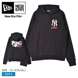 ニューエラ パーカー メンズ NEW ERA ニューヨーク・ヤンキース MLB チームロゴ プルオーバー フーディ NEW YORK YANKEES ニューヨーク・ヤンキース プリント バックプリント 刺繍 ロゴ プルオーバー ストリート フーディ 野球