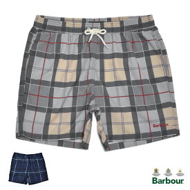 バブアー 水着 メンズ BARBOUR タータン スイム ショーツ ボトムス ズボン ショート おしゃれ チェック柄 プール 海 カジュアル グレー ブルー MSW0010 TARTAN SWIM SHORTS