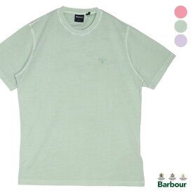 《今だけ！全品ポイントアップ中》バブアー Tシャツ メンズ 半袖 【ゆうパケット配送】 Barbour GARMENT DYED TEE トップス ウェア ブランド おしゃれ 大人 きれいめ キレイめ 上品 高品質 シンプル 夏 アパレル 綿 コットン100％ ワンポイント ピンク 紫 緑